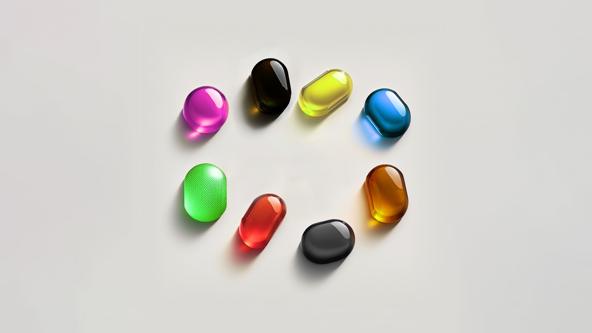 Osm barevných pilulek